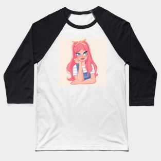Cute Pink Hair Girl Baseball T-Shirt